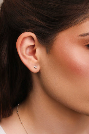 Conjunto Borboleta e Ponto de Luz Cristal Ródio Branco