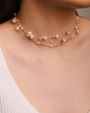 Choker Grumet Nylon com Pérolas Banhado a Ouro 18K