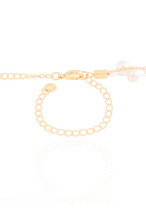 Choker Grumet Nylon com Pérolas Banhado a Ouro 18K