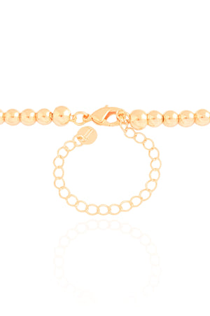 Choker Bolinhas Coração Liso Banhado a Ouro 18K