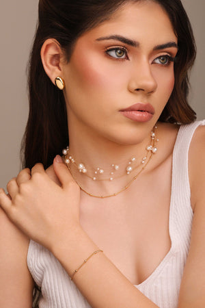 Choker Grumet Bolinhas Banhado a Ouro 18K