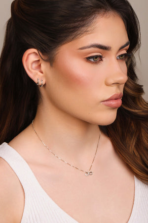 Gargantilha Veneziana Infinito Liso Ródio Branco - 40 cm