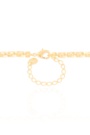 Gargantilha Elos Quadrados 4 mm Banhado a Ouro 18K - 45 cm