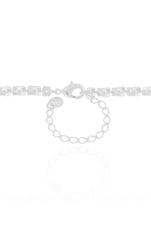 Gargantilha Elos Quadrados 4 mm Ródio Branco - 45 cm