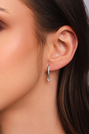 Trio de Argolas Pontos de Luz Cravejadas Cristal Ródio Branco