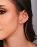 Brinco Ponto de Luz Triplo Cristal Ródio Branco