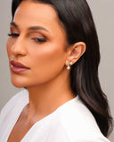 Brinco Bola Cravejada Cristal 7 mm Banhado a Ouro 18K