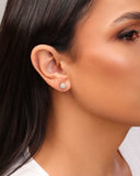 Brinco Bola Cravejada Cristal 7 mm Banhado a Ouro 18K