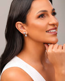 Brinco Bola Cravejada Cristal 7 mm Ródio Branco