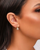 Brinco Bolas Lisas e Cravejada Cristal Banhado a Ouro 18K