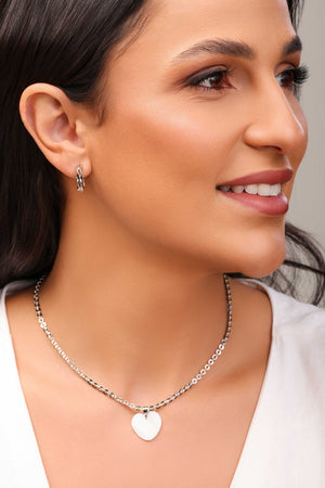 Brinco Argola Click Torcida Dupla 1.5 cm Ródio Branco