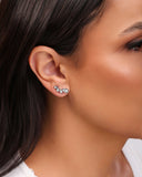 Ear Cuff Gotas Cravejadas Cristal Ródio Branco