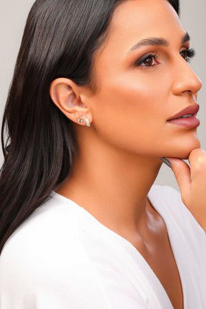 Brinco Cereja Pontos de Luz Cristal Banhado a Ouro 18K