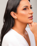 Brinco Cereja Pontos de Luz Cristal Banhado a Ouro 18K