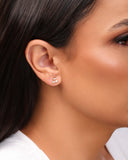 Brinco Cereja Pontos de Luz Cristal Banhado a Ouro 18K