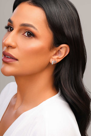 Brinco Cereja Pontos de Luz Cristal Ródio Branco