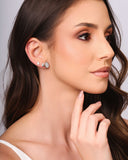 Brinco Gota Cravejada Cristal 6 cm Ródio Branco