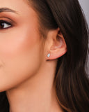 Brinco Gota Cravejada Cristal 6 cm Ródio Branco