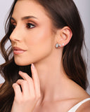 Brinco Gota Lisa Ponto de Luz Cristal Ródio Branco