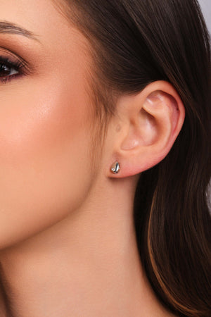 Brinco Gota Lisa Ponto de Luz Cristal Ródio Branco