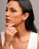 Brinco Ponto de Luz Cristal Detalhado 7 mm Ródio Branco