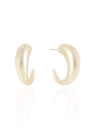 Brinco Argola Lua Pérola 2.7 cm Ródio Branco