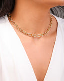 Choker Elos Ovais 8 mm Banhado a Ouro 18K