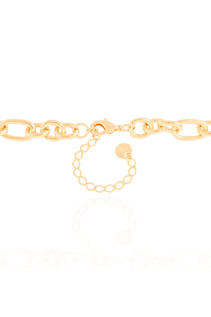 Choker Elos Ovais 8 mm Banhado a Ouro 18K