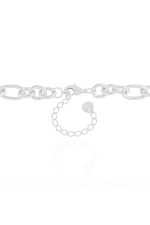 Choker Elos Ovais 8 mm Ródio Branco