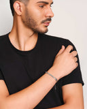 Pulseira Masculina Lacraia 6 mm Ródio Branco