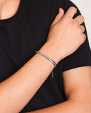 Pulseira Masculina Lacraia 6 mm Ródio Branco