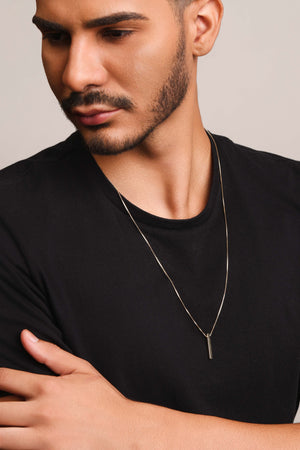 Gargantilha Masculina Palito Liso 2.5 cm Banhado a Ouro 18K - 70 cm