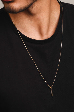 Gargantilha Masculina Palito Liso 2.5 cm Banhado a Ouro 18K - 70 cm