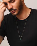 Gargantilha Masculina Carré Turmalina Banhado a Ouro 18K - 70 cm