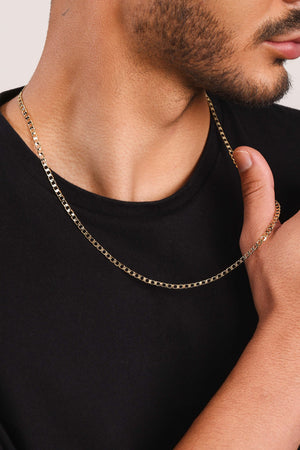 Gargantilha Masculina Grumet 4 mm Banhado a Ouro 18K - 60 cm