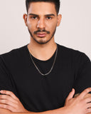 Gargantilha Masculina Grumet 4 mm Ródio Branco - 60 cm