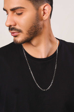 Gargantilha Masculina Grumet 3 mm Ródio Branco - 60 cm