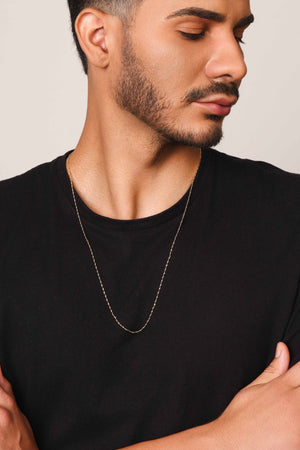 Gargantilha Masculina Torcida 1 mm Banhado a Ouro 18K - 60 cm