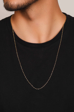 Gargantilha Masculina Torcida 1 mm Banhado a Ouro 18K - 60 cm