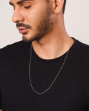 Gargantilha Masculina Torcida 1 mm Ródio Branco - 60 cm