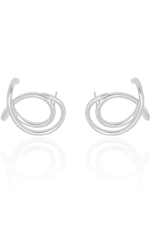 Ear Cuff Entrelaçado Liso 2.5 cm Ródio Branco