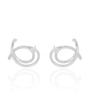 Ear Cuff Entrelaçado Liso 2.5 cm Ródio Branco