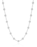 Gargantilha Elos Bolas Lisas 5 mm Ródio Branco - 45 cm