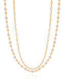 Gargantilha Dupla Elos Pérolas Banhado a Ouro 18K