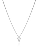 Gargantilha Veneziana Letra V Cravejada Cristal Ródio Branco - 45 cm