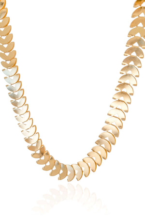 Choker Escamas 12 mm Banhado a Ouro 18K