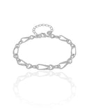 Pulseira Elos Torcidos 4 mm Ródio Branco