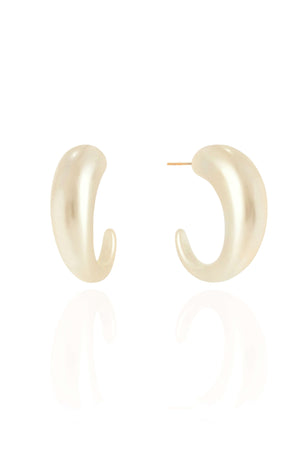 Brinco Argola Lua Pérola 2.7 cm Banhado a Ouro 18K