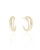 Brinco Argola Lua Pérola 2.7 cm Banhado a Ouro 18K