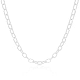 Choker Elos Ovais Lisos Ródio Branco